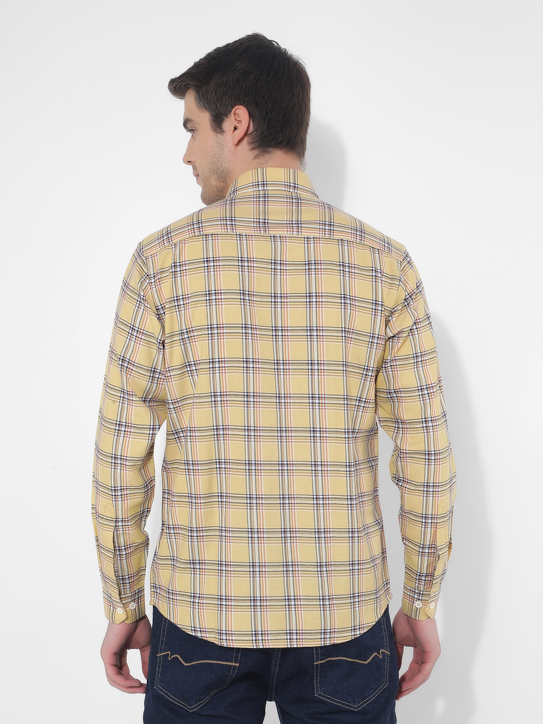 Numero Uno Men Checkered Yellow Shirt